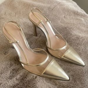Zara clear/ gold pumps